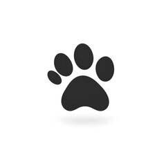 Black animal paw print icon isolated on white background