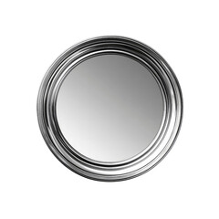 Round Silver Mirror with Decorative Frame