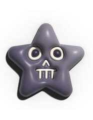 Star cartoon 3D icon, on a white background