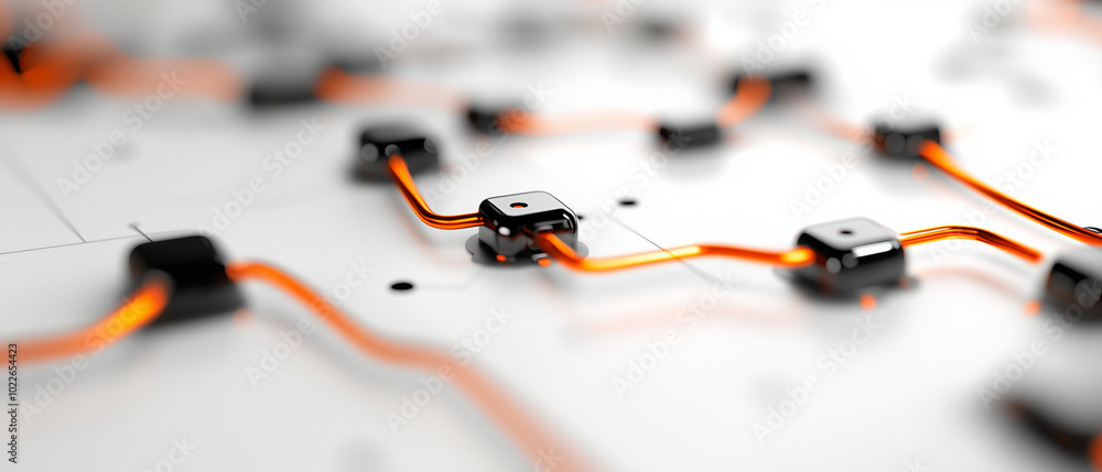 Aufkleber image showcases close up view of circuit board with intricate connections and components, highlighting complexity of electronic design and technology