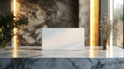 Elegant Mockup Sign Displayed on Marble Surface