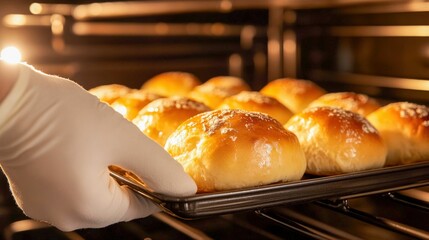 Freshly Baked Dinner Rolls in the Oven