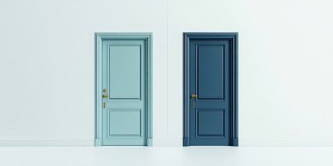 Obraz premium Two Doors, Blue and Green.