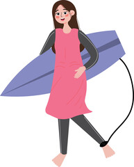 Girl holding Surfing