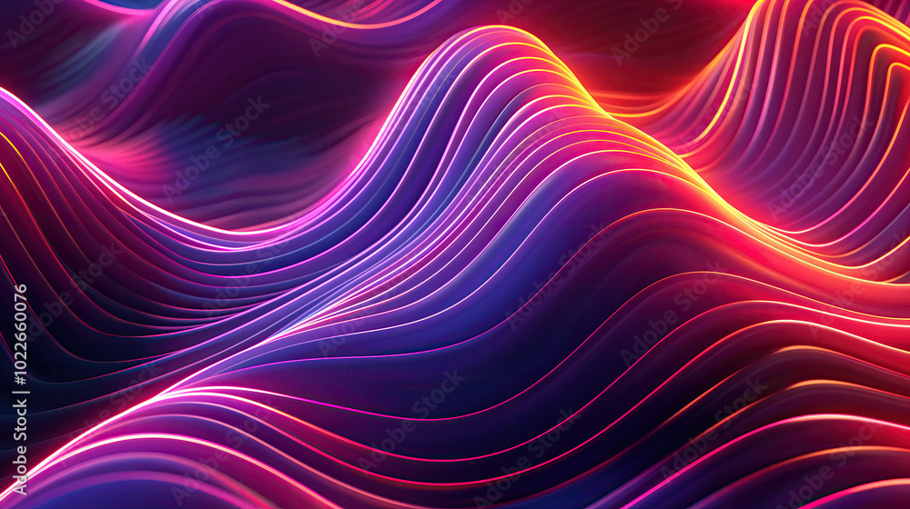 Aufkleber abstract retro background with smooth and straight lines of neon color.nostalgic 80's style banner.m