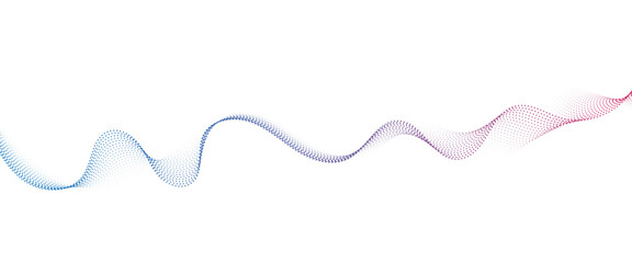 Flowing Dot Wave halftone gradient pattern on transparent background