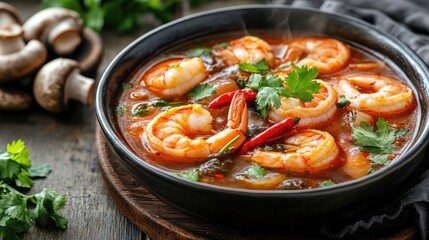 Fresh Shrimp Soup with Vegetables and Spices
