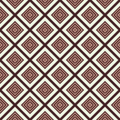 Interlocking Diamond Grid With Geometric Lines And Dots, Minimal Seamless Design, Contrasting Colors