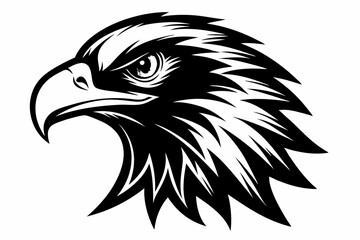 eagle head vector silhouette, hawk head silhouette vector