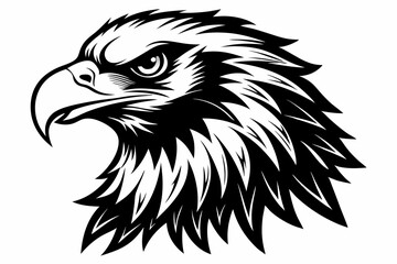 eagle head vector silhouette, hawk head silhouette vector