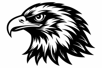 eagle head vector silhouette, hawk head silhouette vector