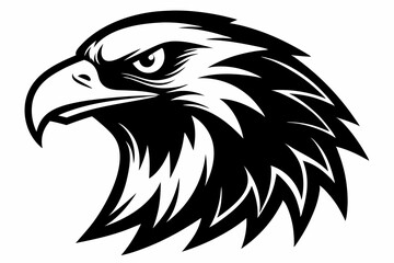 Obraz premium eagle head vector silhouette, hawk head silhouette vector