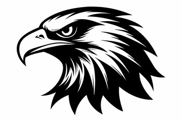 eagle head vector silhouette, hawk head silhouette vector