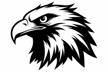 Obraz premium eagle head vector silhouette, hawk head silhouette vector