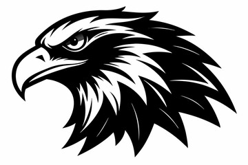 eagle head vector silhouette, hawk head silhouette vector