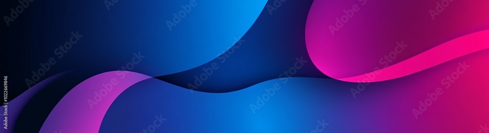 Poster modern abstract vector background featuring a blue and purple gradient with wavy shapes, ideal for c