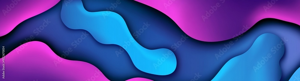 Aufkleber modern abstract vector background featuring a blue and purple gradient with wavy shapes, ideal for c