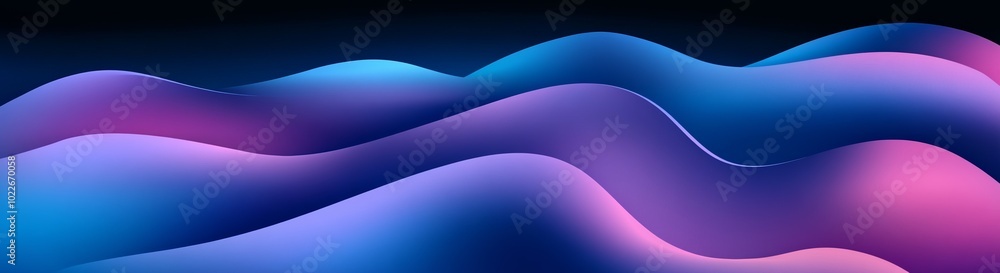 Poster modern abstract vector background featuring a blue and purple gradient with wavy shapes, ideal for c