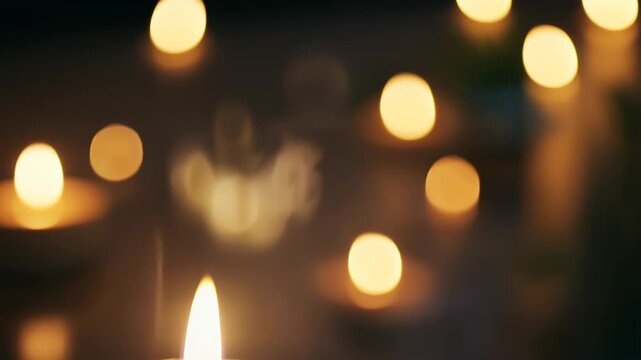 Burning Candle in the Darkness