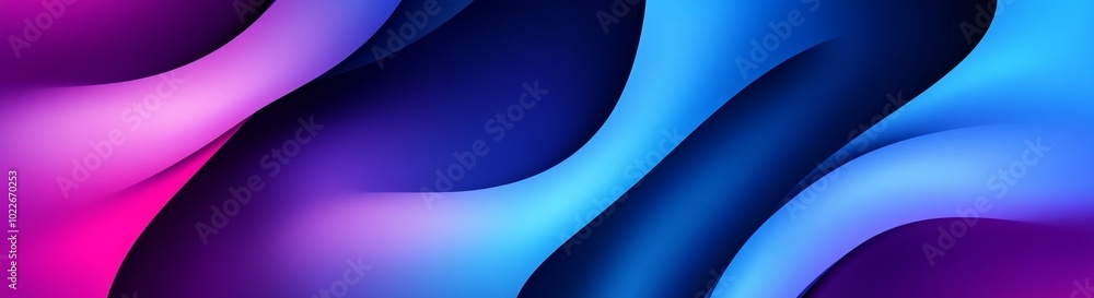 Poster modern abstract vector background featuring a blue and purple gradient with wavy shapes, ideal for c