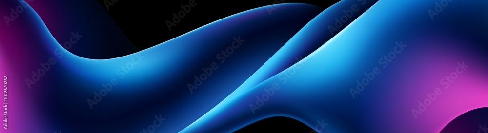 Poster modern abstract vector background featuring a blue and purple gradient with wavy shapes, ideal for c