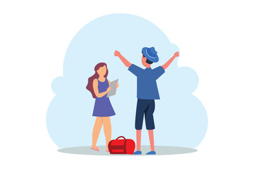 Weekend Activity Flat Design Illustration