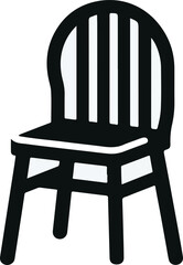 Hand-drawn vintage chairs in woodcut style, black and white sketch vector illustration