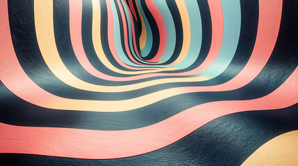 Fototapeta premium Abstract colorful wavy background with 3D effect.