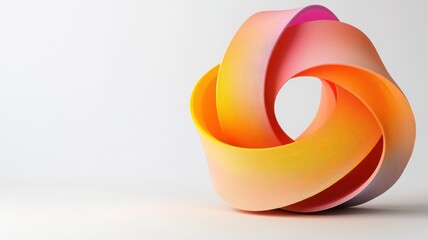 Obraz premium Colorful abstract ribbon design, white isolate background.