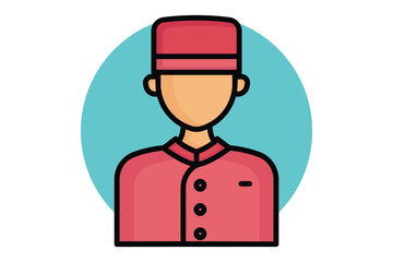 Concierge icon. colored outline icon style. icon related to reception. hotel elements vector illustration