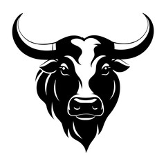 Elegant Cow Head Silhouette Logo