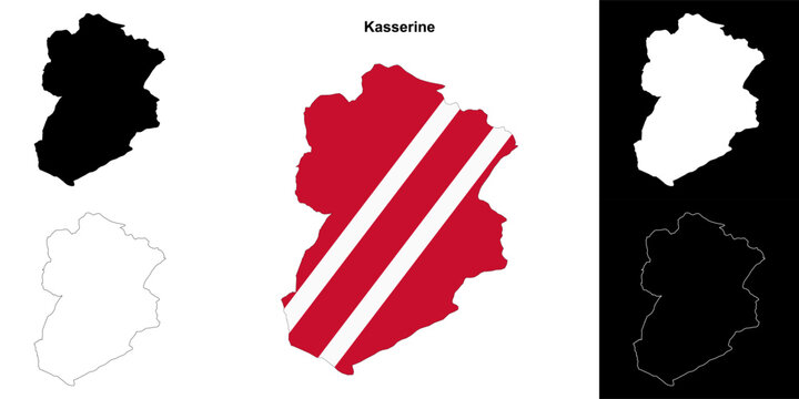 Kasserine governorate outline map set