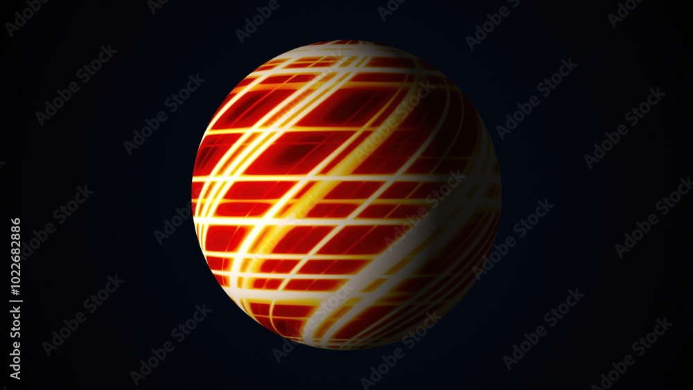 Poster sphere of lines. computer generated 3d render