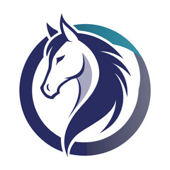 A minimal attractive equestrian horse logo vector