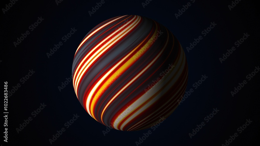 Poster sphere of lines. computer generated 3d render