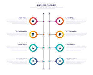 Minimal infographic template design with numbers 8 options or steps.