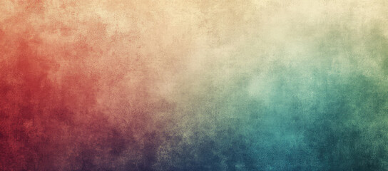Obraz premium Grunge textured gradient background in warm and cool tones blending red, orange and teal
