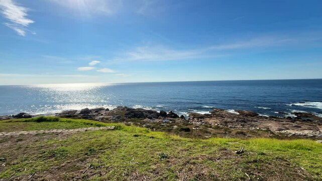 Vast Horizon of North Atlantic Ocean near the Coast of Spain