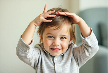 Little girl in a studio shot. Created with AI. High quality upscale and postproduction.