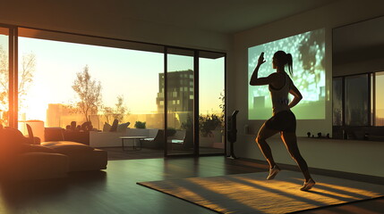 Futuristic Fitness App with Virtual Projections