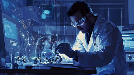 Scientist Utilizing Advanced Technology in Lab