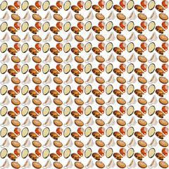 thanksgiving traditional food pattern illustration on transparent background