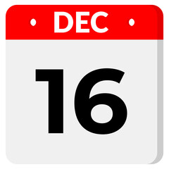 16 December Date Icon