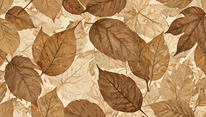 Feuilles d'automne séchées en motifs