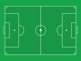 Soccer Football Field Flat Grass Classic Vector