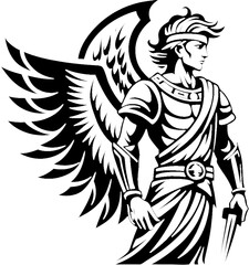 Fototapeta premium Enchanting Male Angel Stencil for Timeless Art Creations. 