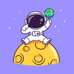 Naklejka premium astronaut on the moon