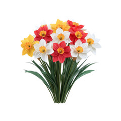 Bouquet of Colorful Daffodils