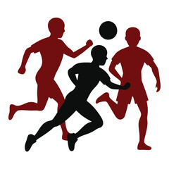 Man silhouette football playing vector illustration
