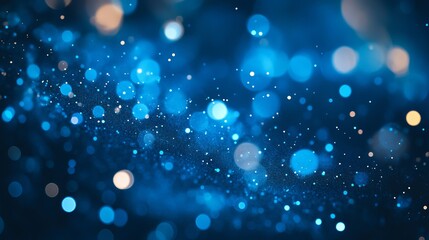 Soft Blue Glow Particles Creating an Abstract Bokeh Background for Design Use